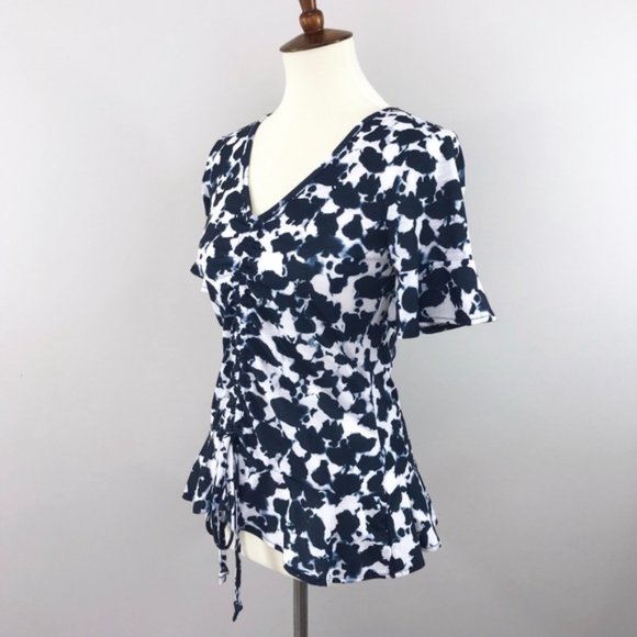 Juicy Couture Lush Shadow Gathered Front Flutter Sleeve Top Women’s Size M - Picture 6 of 15